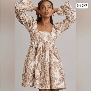 Anthropologie Pilcro Square Neck Babydoll Mini Dress - Medium